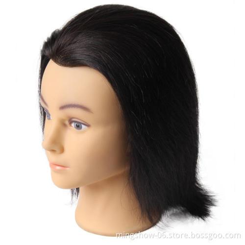 Wholesale price unprocessed human hair male training head for beauty Hair salon